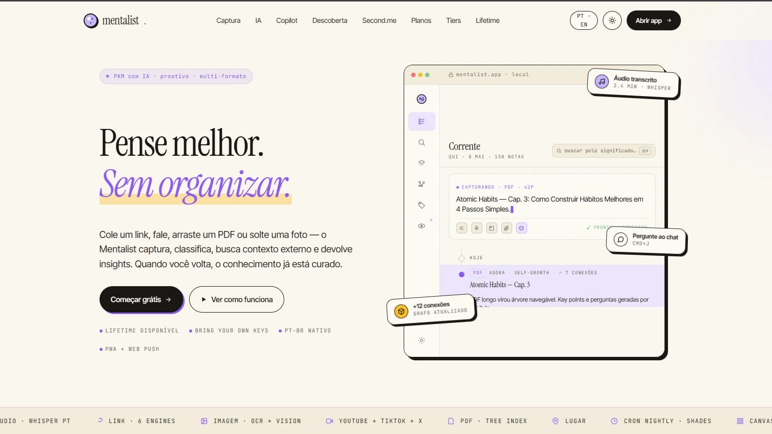 Mentalist AI — produto próprio desenhado, construído e mantido por Felipe Vieira